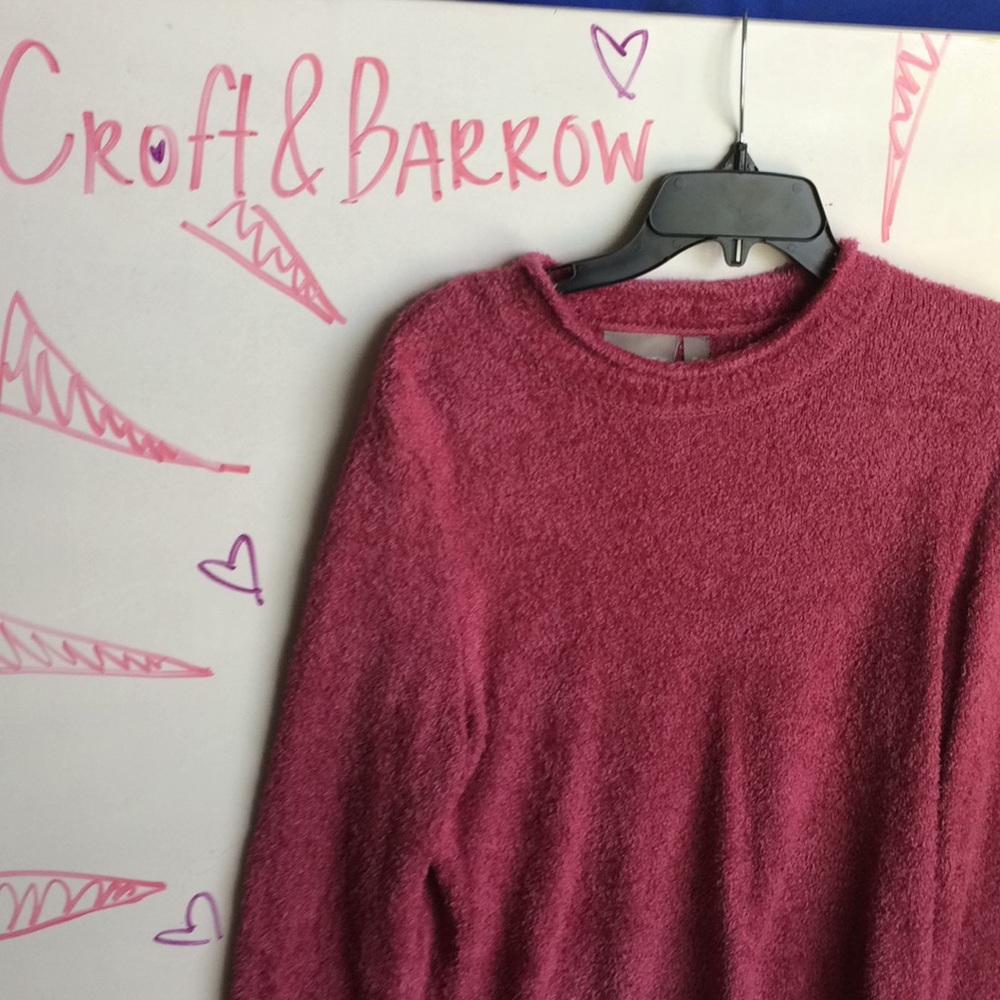 Croft & Barrow pink fluffy sweater